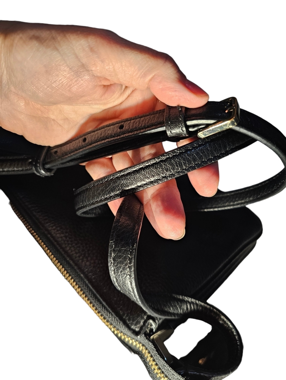 **SOLD** Pebbled Black Leather Kate Spade Jackson Triple Gusset Crossbody Bag - Picture 5 of 16